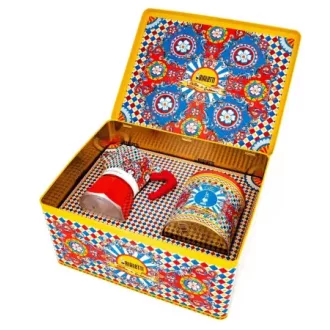   Bialetti készlet: Dolce&Gabbana Moka Express kávéfőző, 3 adag + Perfetto Moka D&G 200g őrölt kávé Díszdobozban