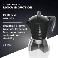   Bialetti MOKA INDUKCIÓS kotyogós kávéfőző 2 adag FEKETE