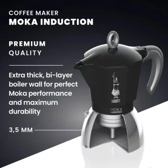   Bialetti MOKA INDUKCIÓS kotyogós kávéfőző 2 adag FEKETE