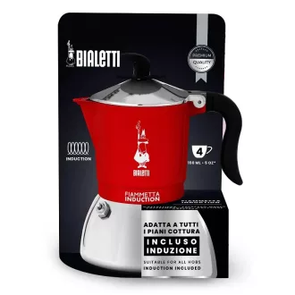   BIALETTI FIAMMETTA INDUCTION kotyogós kávéfőző 4 adag PIROS