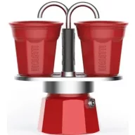 Bialetti Mini Express kotyogós kávéfőző szett, piros