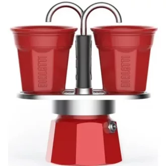 Bialetti Mini Express kotyogós kávéfőző szett, piros