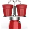 Bialetti Mini Express kotyogós kávéfőző szett, piros