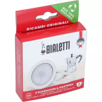   Bialetti tömítés és szűrő szett 2 csészés kávéfőzőhöz (3 db tömítés + 1 db szűrő)