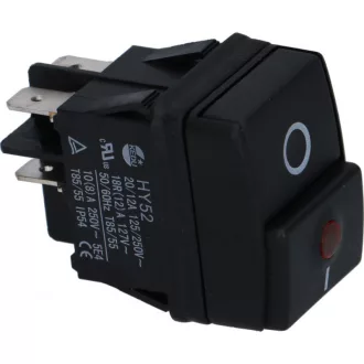   Rancilio bipoláris kapcsoló fekete 12A 250V (piros jelzőfénnyel)