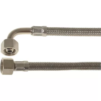 Flexibilis bekötőcső 3/8" Fc x 3/8" CFc könyökös (385 mm)