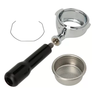   E61 kompatibilis fenék nélküli szűrőtartó kar 58 mm-es szűrőkosárral (ECM, Rocket, Quickmill)