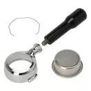 E61 kompatibilis fenék nélküli szűrőtartó kar 58 mm-es szűrőkosárral (ECM, Rocket, Quickmill)