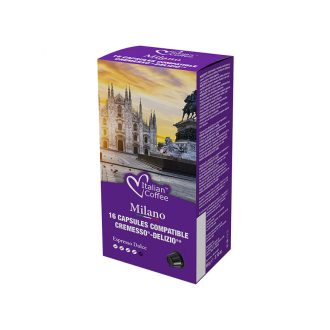   Italian Coffee Milano Cremesso és Delizio kompatibilis kávékapszula - 70% Robusta, 16 × 5,5 g