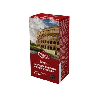 Italian Coffee Roma Cremesso & Delizio kompatibilis kávékapszula - 70% Robusta, 16 × 5,5 g