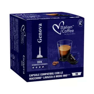 Italian Coffee Genova DEK Lavazza A Modo Mio kapszula - Koffeinmentes, 16 × 7,5 g