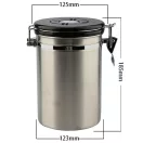 Non branding Rozsdamentes acél kávétartó doboz CO2 szeleppel és dátumjelzővel (1,8 L / 750 g)