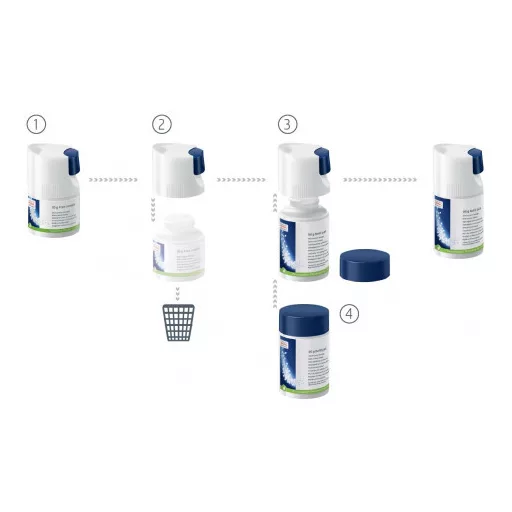 Jura Tejrendszer tisztító mini tabletta adagolóval - 90 g - Jura automata kávégépekhez