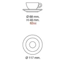 Nuova Point Sorrento Caffé 62ml/48mm csésze+tányér -fehér