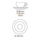 Nuova Point Palermo Cappuccino 200ml csésze+tányér -fehér