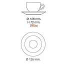 Nuova Point Palermo Latte 290ml csésze+tányér -fehér
