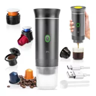   CHiato brewPLAY hordozható eszpresszó kávéfőző - szürke (kompatibilis: Nespresso®, Dolce Gusto®, őrölt kávé)
