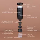 CHiato brewPLAY hordozható eszpresszó kávéfőző - fekete (kompatibilis: Nespresso®, Dolce Gusto®, őrölt kávé)