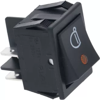SWITCH DOUBLE-POLE BLACK 16A 250V