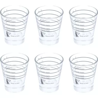 6 db Motta eszpresszó mérőpohár készlet szitanyomott skálával (60 ml)