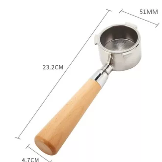   De'Longhi Dedica kompatibilis nyitott szűrőtartó kar (51 mm, bükkfa nyéllel)