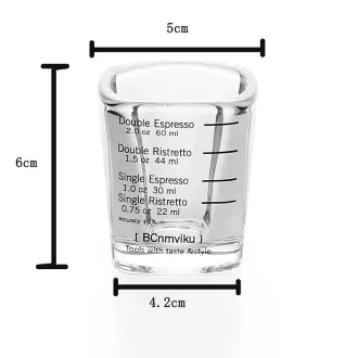 Négyszögletű üveg mérőpohár eszpresszóhoz (60 ml)