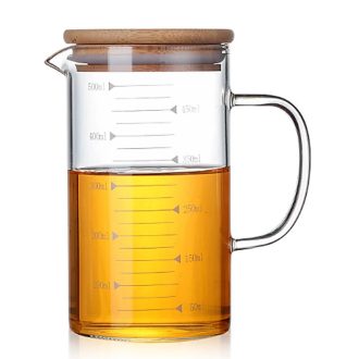 Boroszilikát üveg mérőpohár bambusz tetővel (500 ml)