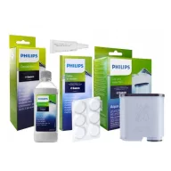   Philips Saeco kávégép karbantartó készlet (vízkőoldó, vízszűrő, tisztító tabletta, szilikonzsír)