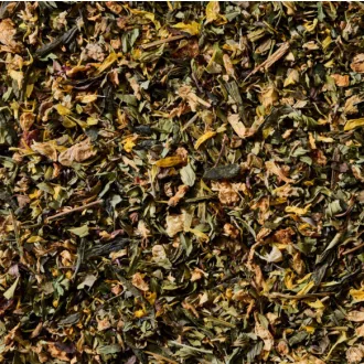   Bazsalikomos Kert Indián nyár teakeverék - Szálas zöld tea gyógynövényekkel, 50 g