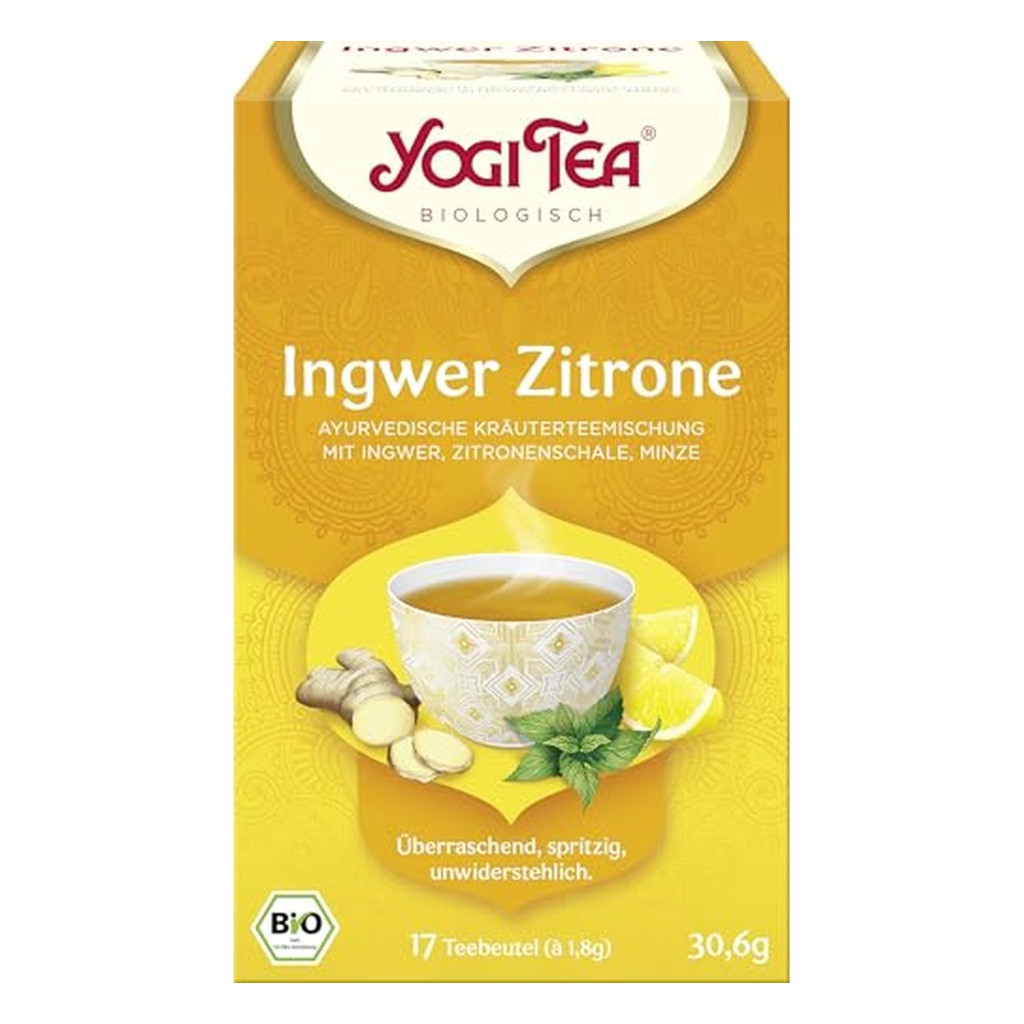 YOGI TEA bio gyömbér-citrom tea 17 filter, 30,6 g