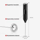 Bonsenkitchen elemes kézi tejhabosító, fekete – 2. termékkép