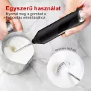 Bonsenkitchen elemes kézi tejhabosító, fekete – 4. termékkép