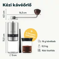 SILBERTHAL kézi kávéőrlő 6 fokozattal, rozsdamentes acél