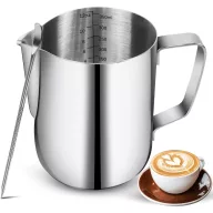 NewGF tejhabosító kancsó 340 ml, latte art tollal