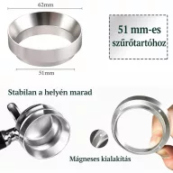 Ailelan mágneses szűrőkosár-magasító 51 mm, ezüst