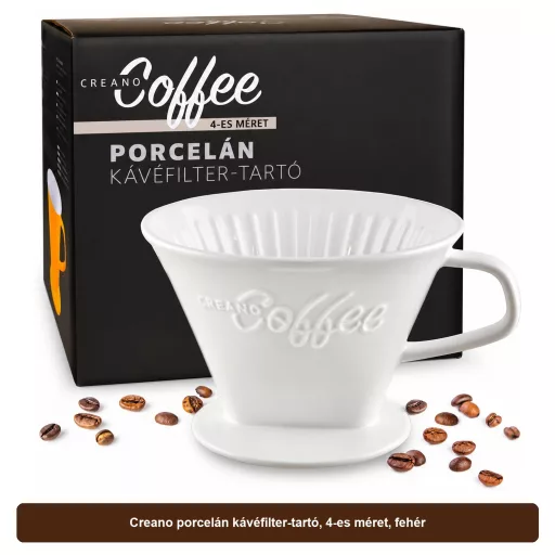 Creano porcelán kávéfilter-tartó, 4-es méret, fehér