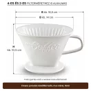 Creano porcelán kávéfilter-tartó, 4-es méret, fehér – 4. termékkép