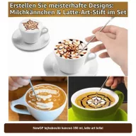 NewGF tejhabosító kancsó 350 ml, latte art tollal