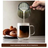 Joeyan eszpresszó mérőpohár 180 ml, fa fogantyúval