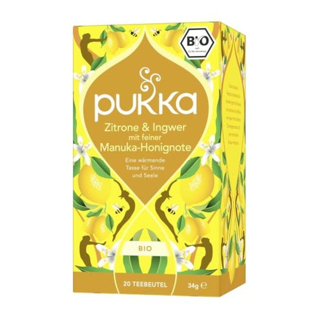 Pukka bio citrom-gyömbér tea manukaméz-jeggyel 20 filter