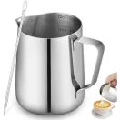 ISHEWUDU tejhabosító kancsó 350 ml, latte art tollal – 3. termékkép