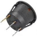 6A/250V AC, 23x21 mm Billenőkapcsoló, piros  számos, kicsi, kerek (univerzális)