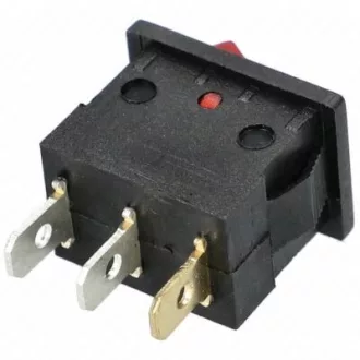   Világító billenőkapcsoló 6A/250V AC (piros, 3-pólusú, 21x15 mm)