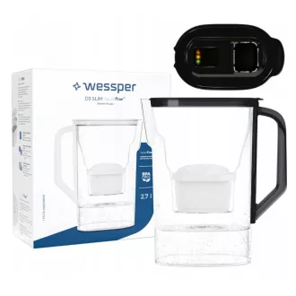   Wessper D3 Slim futureflow AquaMax szűrőkancsó (Fekete + 1x szűrő)