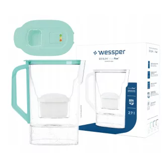   Wessper D3 Slim futureflow AquaMax szűrőkancsó (Menta + 1x szűrő)