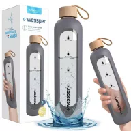   Wessper ActiveMax Crystalline Motivációs Üvegpalack Szilikon Tokkal (1 L)