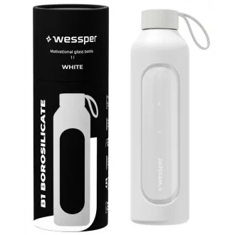 Wessper B1 BOROSILICATE Motivációs Üvegpalack szilikon tokkal (1 l)