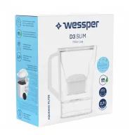   Wessper D3 Slim Aquaclassic 2,7 l-es hűtőszekrény szűrőkancsó + 6x AquaClassic szűrőpatron