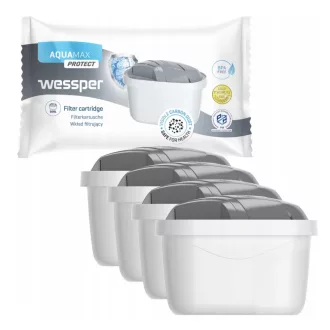 4 db Wessper AquaMax Protect vízszűrő patron (Brita Maxtra+ kompatibilis)