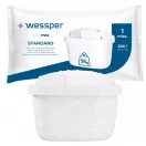 Wessper D2 AquaMax üveg szűrőkancsó 3 l + ajándék vízszűrő (menta)